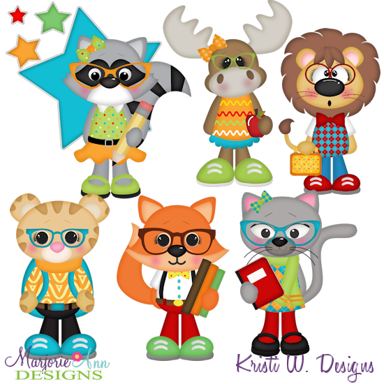School Animals SVG Cutting Files + Clipart - Click Image to Close